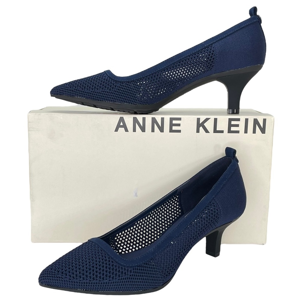 Anne Klein Rebecca Navy Knit Mesh Heels. Size 9.5M - Picture 11 of 11